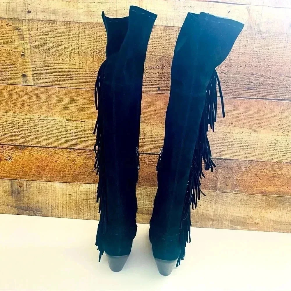 NWOT Sam Edelman Josephine Leather Fringe Boots